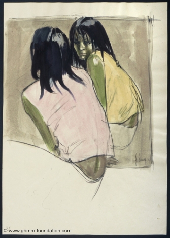 Gerd Grimm, M&auml;dchen vor Spiegel 